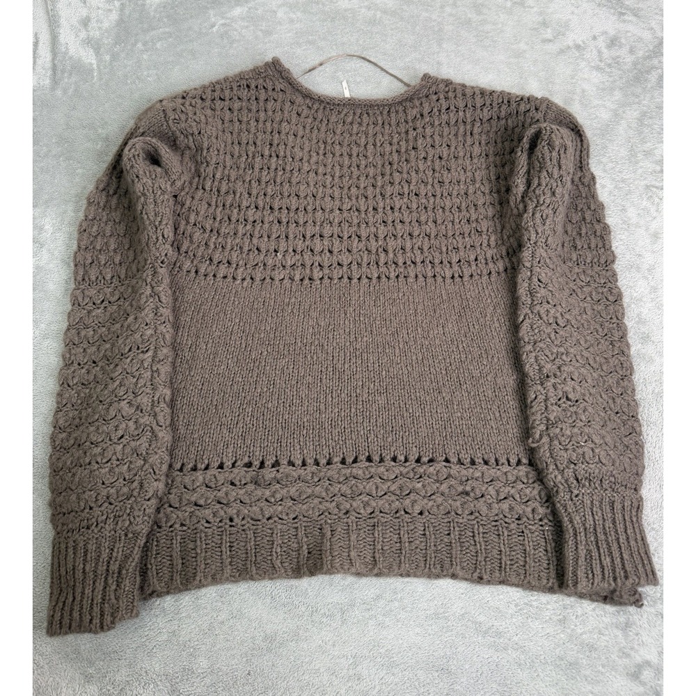 Free People Crashing Waves Pullover Sweater Women's Size Small Brown - Picture 2 of 8
